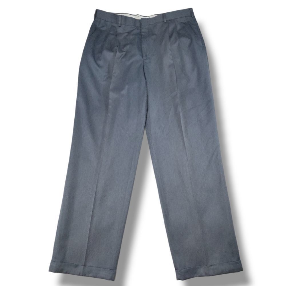 John Henry Pants Size 38 Mens Dress Pants Straight Leg Pleated Pants Cuffed Gray